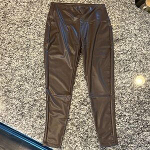 Zenana Outfitters Chocolate Faux Leather Leggings